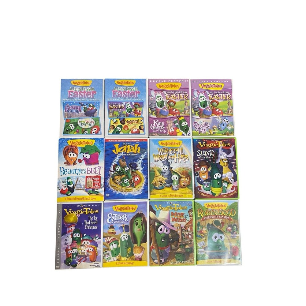 Veggietales Lot Of 12 Christian Story Telling DVD Bundle
